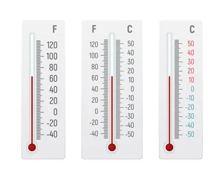Set of alcohol thermometer vector illustration. Stock Illustration