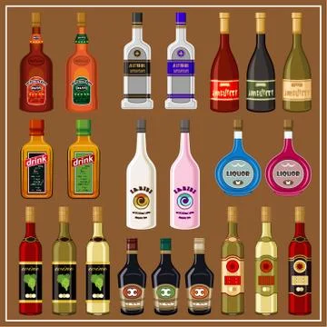 Set alcoholic beverages Stock Illustration