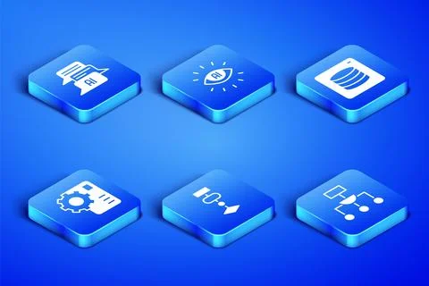 Set Algorithm, Chat bot, Neural network, Artificial intelligence AI and Ser.. 스톡 일러스트