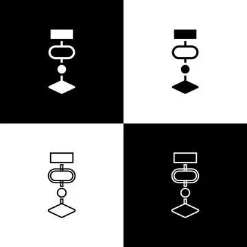 Set Algorithm icon isolated on black and white background. Algorithm symbol Stock Illustration