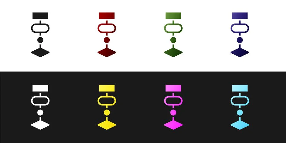 Set Algorithm icon isolated on black and white background. Algorithm symbol Stock Illustration