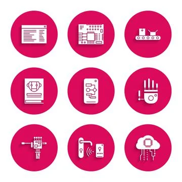 Set Algorithm, Internet of things, Mechanical robot hand, screwdriver, User イラスト素材