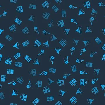 Set Algorithm, Photo retouching, Funnel filter and Binary code on seamless Stock Illustration