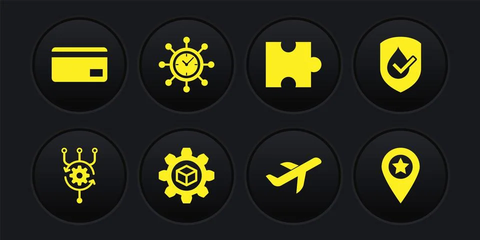 Set Algorithm, Waterproof, Product development, Plane, Piece puzzle and Clock イラスト素材