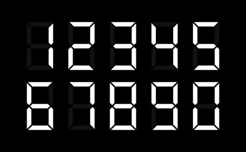 A set of all digital numbers for compiling a computer number. Vector Illustra Stock Illustration