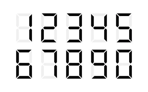 A set of all digital numbers for compiling a computer number. Vector Illustra Stock Illustration