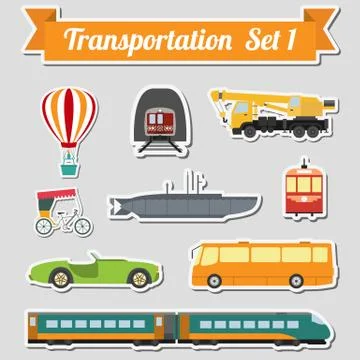 Set of all types of transport icon  for creating your own infographics or map Stock Illustration