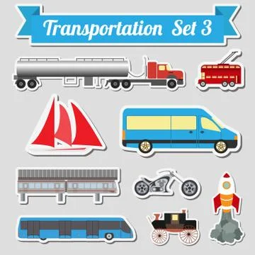 Set of all types of transport icon  for creating your own infographics or map Stock Illustration