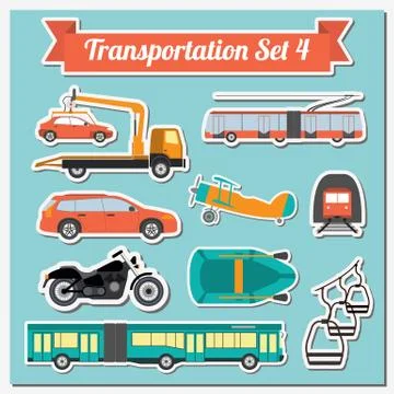 Set of all types of transport icon  for creating your own infographics or map Stock Illustration