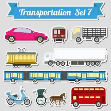 Set of all types of transport icon  for creating your own infographics or map Stock Illustration