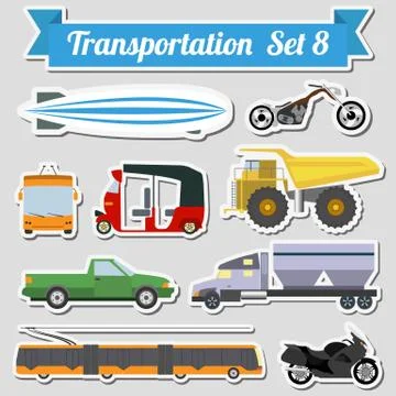 Set of all types of transport icon  for creating your own infographics or map Stock Illustration