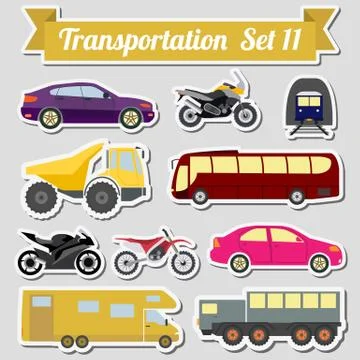 Set of all types of transport icon  for creating your own infographics or map Illustrazione stock