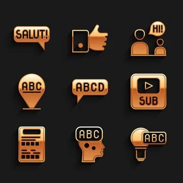 Set Alphabet, Learning foreign languages, Creative lamp light idea, Video with Stock Illustration