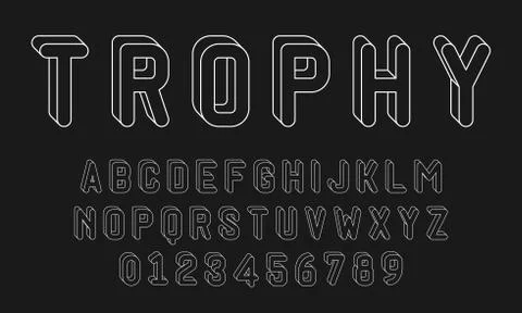 Set of alphabets font letters and numbers Illustrazione stock