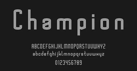 Set of alphabets font letters and numbers Stock Illustration