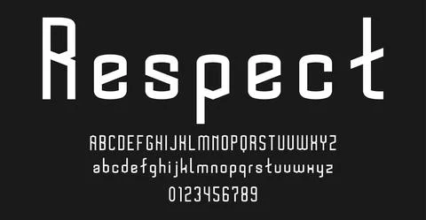 Set of alphabets font letters and numbers Stock Illustration