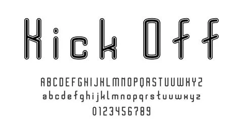Set of alphabets font letters and numbers Stock Illustration