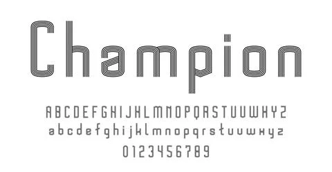 Set of alphabets font letters and numbers Stock Illustration