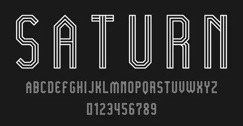 Set of alphabets font letters and numbers Stock Illustration