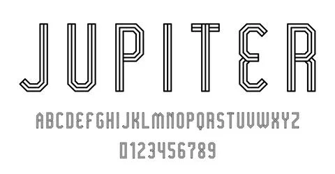 Set of alphabets font letters and numbers Illustrazione stock