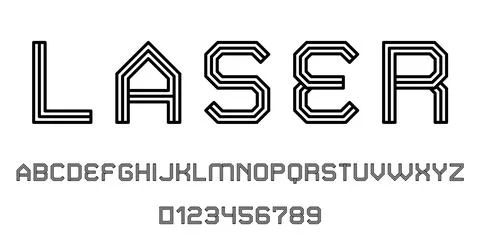 Set of alphabets font letters and numbers Stock Illustration