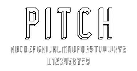 Set of alphabets font letters and numbers Stock Illustration