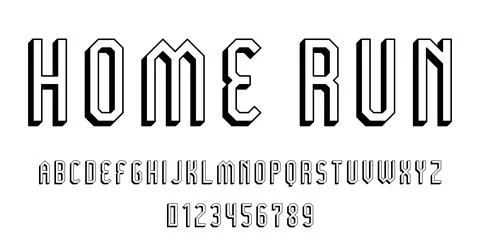 Set of alphabets font letters and numbers Stock Illustration