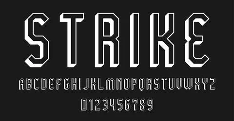 Set of alphabets font letters and numbers Stock Illustration