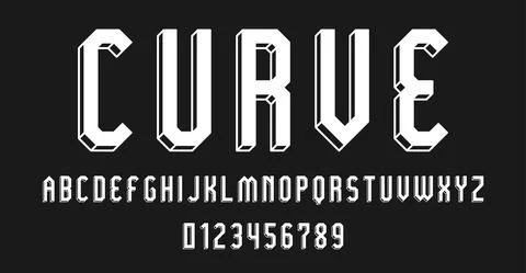 Set of alphabets font letters and numbers Stock Illustration