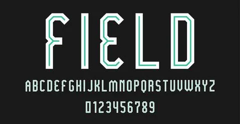 Set of alphabets font letters and numbers Stock Illustration