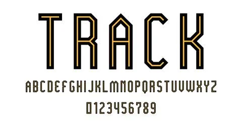 Set of alphabets font letters and numbers Stock Illustration
