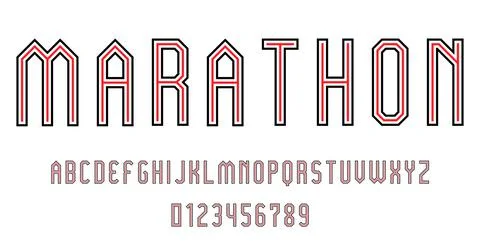 Set of alphabets font letters and numbers Stock Illustration