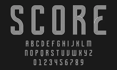 Set of alphabets font modern abstract design with lines Stock Illustration