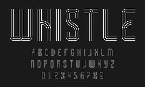 Set of alphabets font modern abstract design with lines Illustrazione stock
