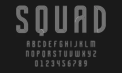 Set of alphabets font modern abstract design with lines Stock Illustration