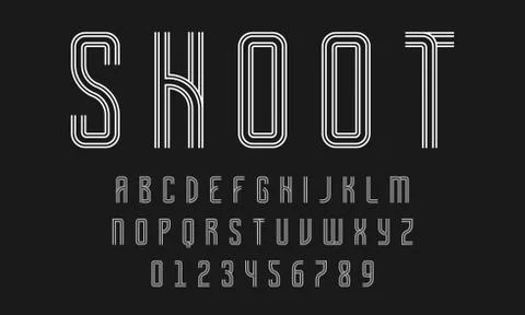 Set of alphabets font modern abstract design with lines Illustrazione stock