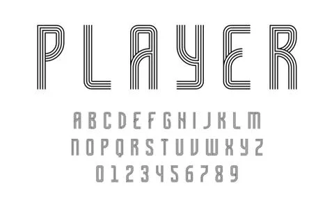 Set of alphabets font modern abstract design with lines Stock Illustration