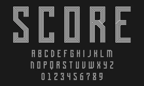 Set of alphabets font modern design with lines Stock Illustration