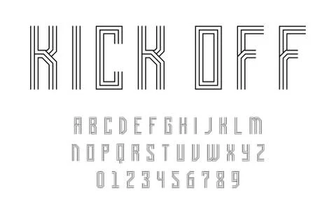 Set of alphabets font modern design with lines Stock Illustration
