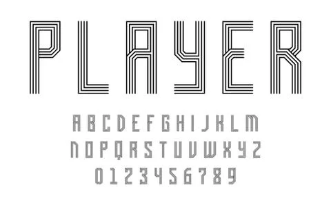 Set of alphabets font modern design with lines Stock Illustration