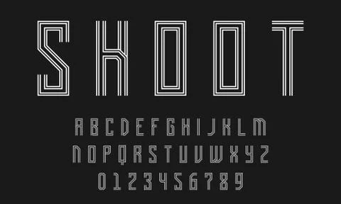 Set of alphabets font modern design with lines Stock Illustration