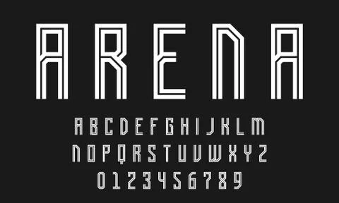Set of alphabets font modern design with lines Stock Illustration