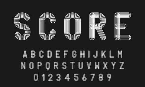 Set of alphabets font modern design with lines Stock Illustration