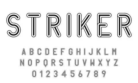 Set of alphabets font modern design with lines Stock Illustration