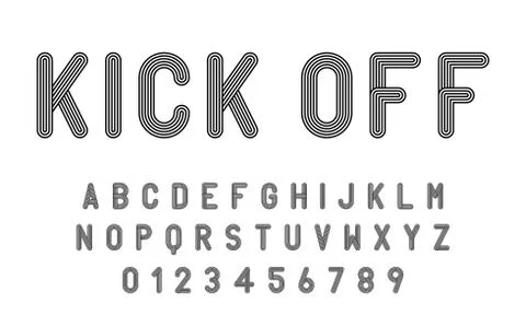Set of alphabets font modern design with lines Stock Illustration