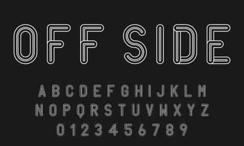 Set of alphabets font modern design with lines Illustrazione stock