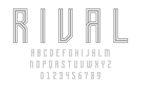 Set of alphabets font modern design with lines Stock Illustration