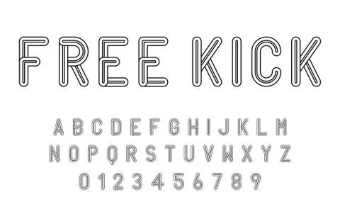 Set of alphabets font modern design with lines Illustrazione stock