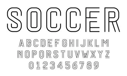 Set of alphabets font modern design with lines Stock Illustration