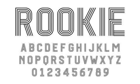 Set of alphabets font modern design with lines Stock Illustration